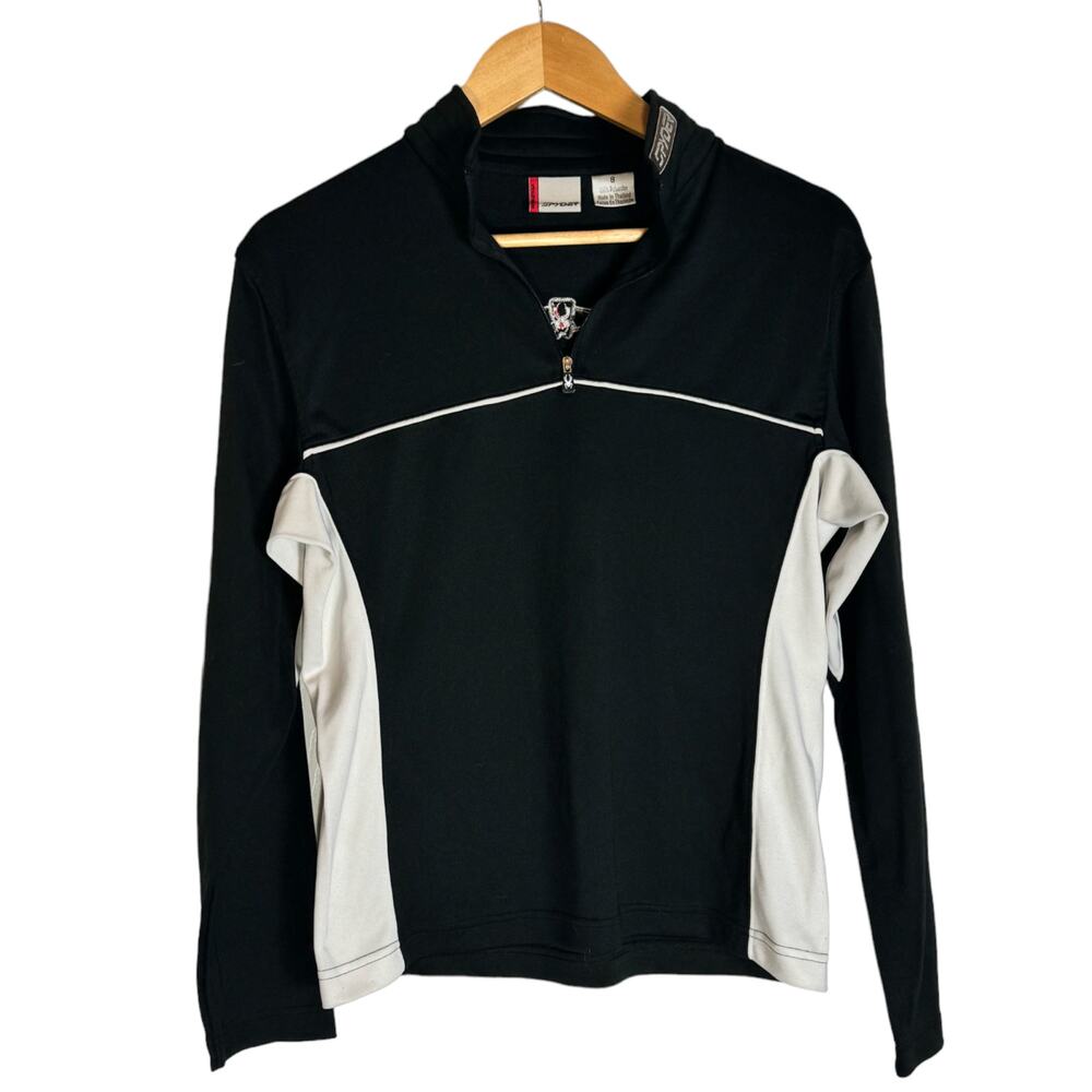 Grunge Luxe GorpCore tops Womens Spyder Dry fit Long Shirt Black/White 8 Medium